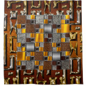 Afrocentric抽象芸術コラージュ シャワーカーテン (正面)