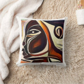 Afrocentric抽象芸術黒人女性 クッション (ブランケット)