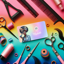 Afrocentric鮮やか黒人女性サロンブランディングバス 名刺