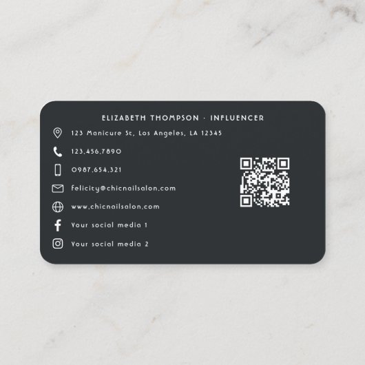 Afrocentric鮮やか黒人女性サロンブランディングバス 名刺 (裏面)