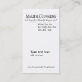 Afrocentric -結婚に勧めることのカップルのセラピー 名刺 (裏面)