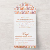 Afrocentric Abstract Pattern African Print Wedding オールインワン招待状 (内側)