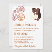 Afrocentric Abstract Pattern African Wedding 招待状 (正面)