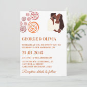 Afrocentric Abstract Pattern African Wedding 招待状 (スタンド正面)