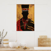 Afrocentric Art Print Faceless Man Silhouette ポスター (キッチン)