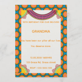 Afrocentric Birthday Invitation | Ankara Pattern  招待状