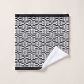 Afrocentric Black and White Kente バスタオルセット (ウォッシュタオル)