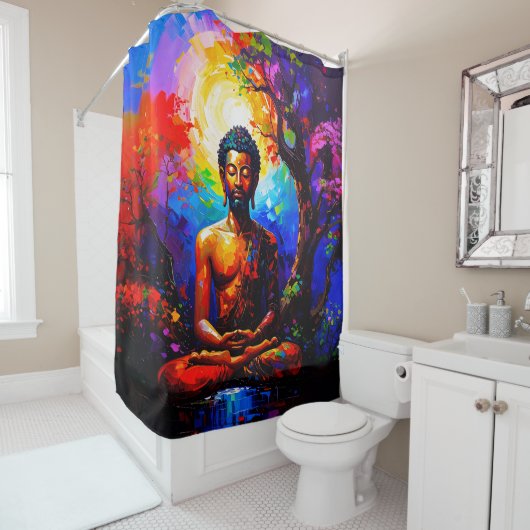 Afrocentric buddhacore 001 シャワーカーテン (インサイチュ)