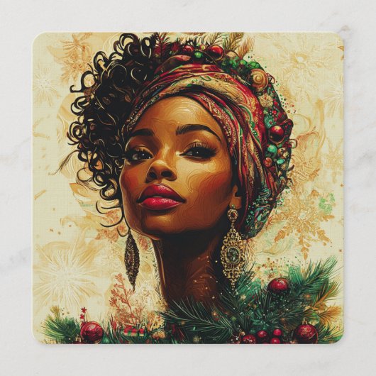 Afrocentric Christmas Queen 招待状 (正面)