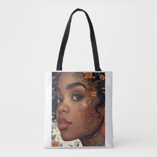 Afrocentric Floral Portrait Tote | Serenity Noire トートバッグ