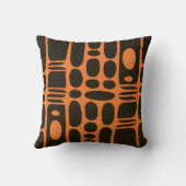 Afrocentric Geometric Brown & Chrome Orange クッション (裏面)