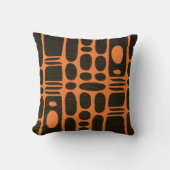 Afrocentric Geometric Brown & Chrome Orange クッション (正面)