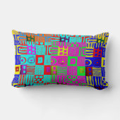 Afrocentric Geometric Motif Lumbar Pillow ランバークッション (裏面)