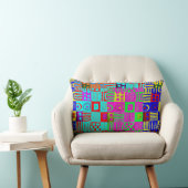 Afrocentric Geometric Motif Lumbar Pillow ランバークッション (椅子)
