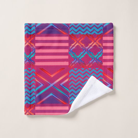 Afrocentric Geometric Print Bath Towel Set バスタオルセット (ウォッシュタオル)