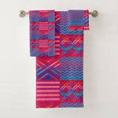 Afrocentric Geometric Print Bath Towel Set バスタオルセット