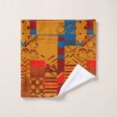 Afrocentric Geometric Print Bath Towel Set バスタオルセット (ウォッシュタオル)