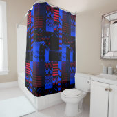Afrocentric Geometric Print Shower Curtain シャワーカーテン (インサイチュ)