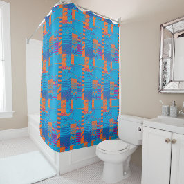 Afrocentric Geometric Print Shower Curtain  シャワーカーテン