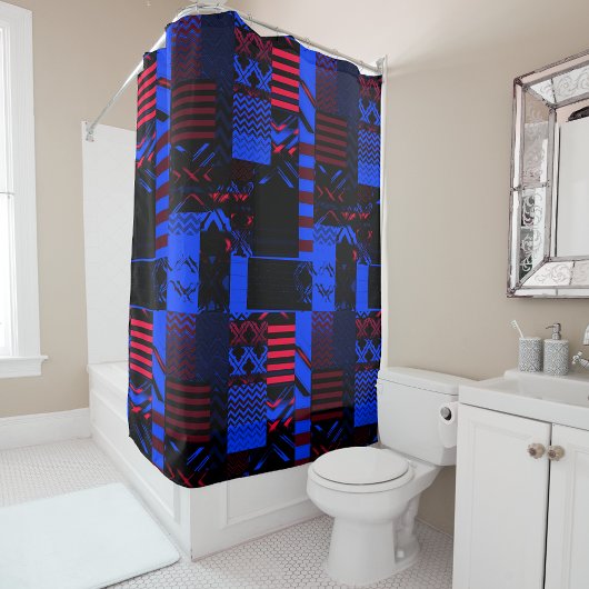 Afrocentric Geometric Print Shower Curtain シャワーカーテン
