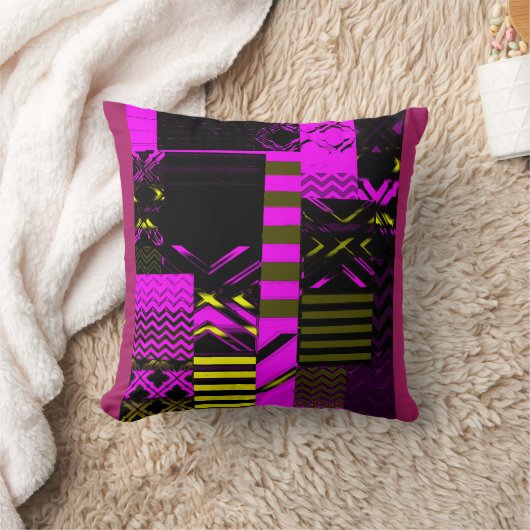 Afrocentric Geometric Print Throw Pillow クッション (ブランケット)