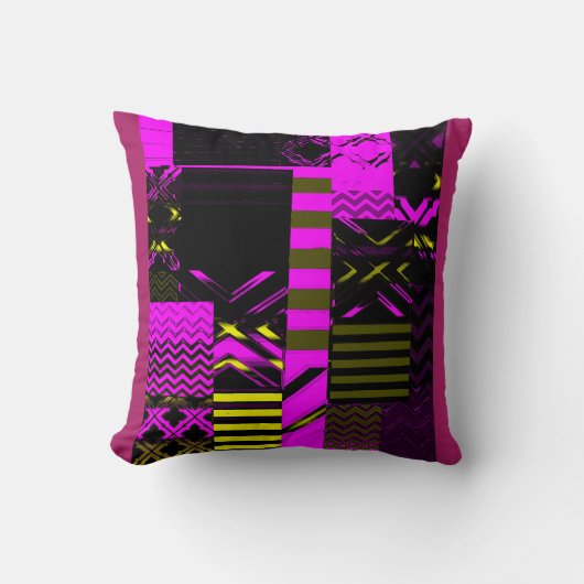Afrocentric Geometric Print Throw Pillow クッション (正面)