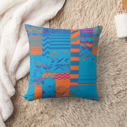 Afrocentric Geometric Print Throw Pillow クッション (ブランケット)