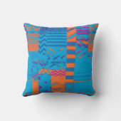 Afrocentric Geometric Print Throw Pillow クッション (裏面)