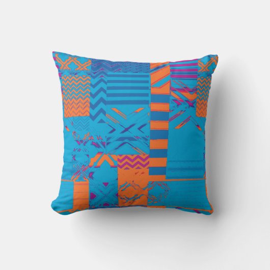 Afrocentric Geometric Print Throw Pillow クッション (正面)