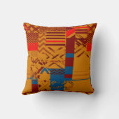 Afrocentric Geometric Print Throw Pillow クッション (裏面)