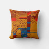 Afrocentric Geometric Print Throw Pillow クッション (正面)
