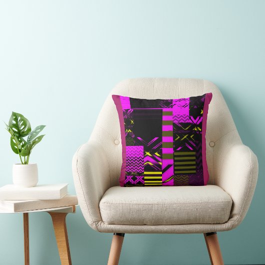 Afrocentric Geometric Print Throw Pillow クッション
