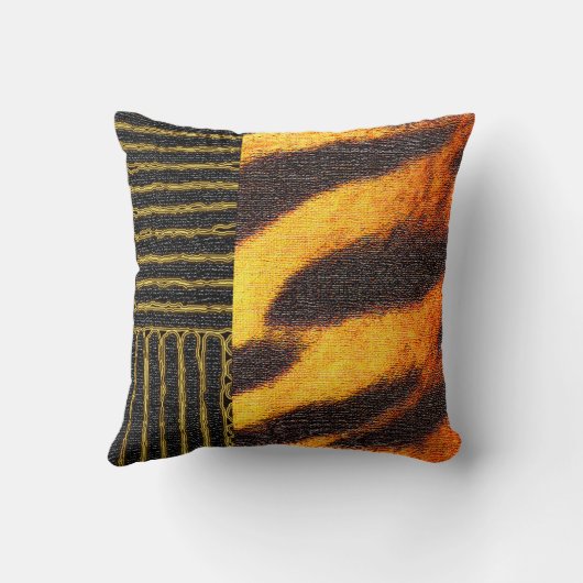 Afrocentric Geometric Tigerプリント クッション (裏面)