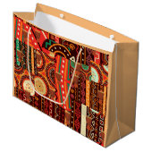 Afrocentric Kenteの部族模様 ラージペーパーバッグ (正面アングル)