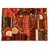 Afrocentric Kenteの部族模様 ラージペーパーバッグ (正面)