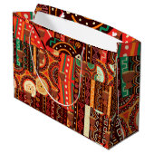 Afrocentric Kenteの部族模様 ラージペーパーバッグ (裏面アングル)