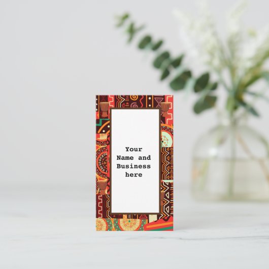 Afrocentric Kenteの部族模様 名刺 (スタンド正面)