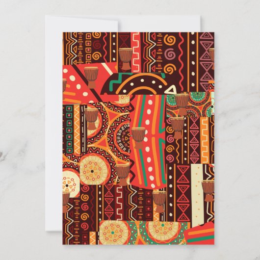 Afrocentric Kenteの部族模様 招待状 (裏面)