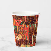 Afrocentric Kenteトライバルパターンパーティー 紙コップ (裏面)