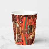 Afrocentric Kenteトライバルパターンパーティー 紙コップ (左)