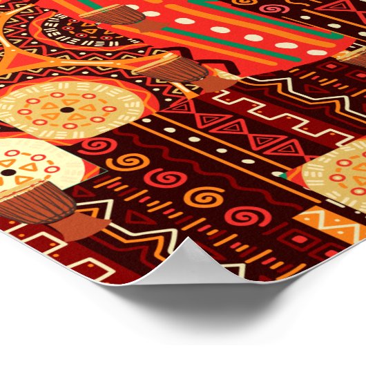 Afrocentric Kente Tribal Pattern  ポスター (角)