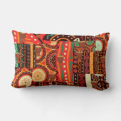 Afrocentric Kente Tribal Pattern Decor ランバークッション (裏面)