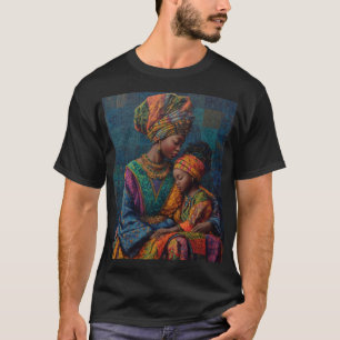 「Afrocentric Mother and Child T-Shirt - African He Tシャツ