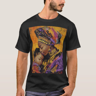 「Afrocentric Mother & Child Enbrace T-Shirt Tシャツ