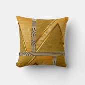 Afrocentric Motif、ブロズ/金ゴールド クッション (正面)