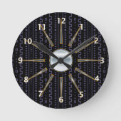 Afrocentric Mudclothプリントウォールクロック ラウンド壁時計 (正面)