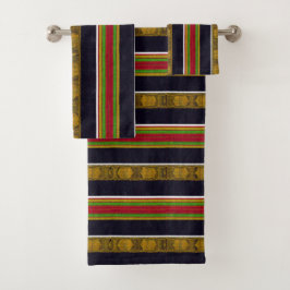 Afrocentric Patternプリント バスタオルセット