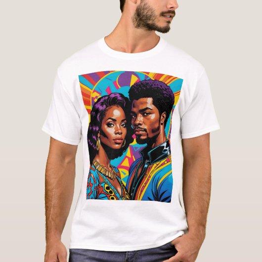 Afrocentric Power カラフル Cultural ArtのTシャツ Tシャツ (正面)