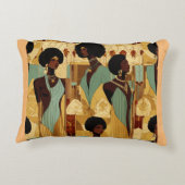 Afrocentric Renaissance Women パターン（の模様が）ある 16"+12" アクセントクッション (裏面)