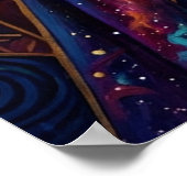 Afrofuturism Queen Cosmic Nebula Wall Art Poster ポスター (角)